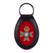 Picture of Light Dragoons - Black Leather Key Fob with Cap Badge - Tudor Crown