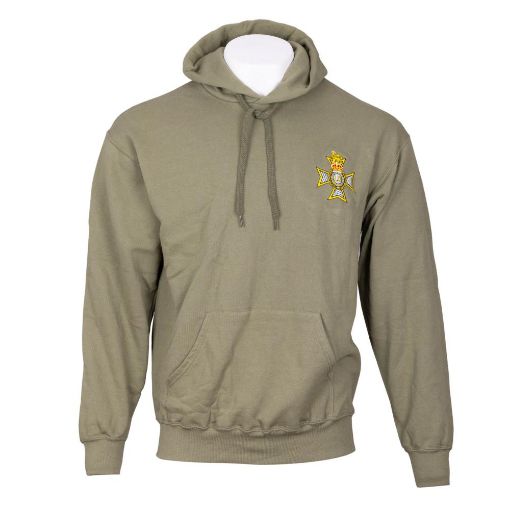 Picture of Light Dragoons Children's Hoodie - Olive - Cap Badge on Left Chest - Age 5-6 - Tudor Crown