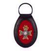 Picture of Light Dragoons - Black Leather Key Fob with Cap Badge - Tudor Crown